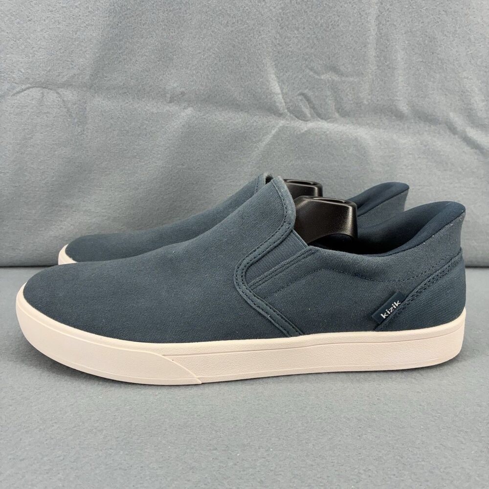 Kizik Men’s 9.5 Hands Free Slip On Shoes Blue Canvas Casual Sneakers